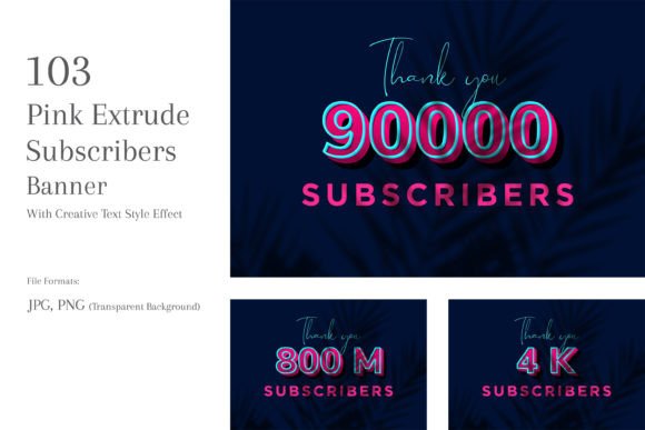 Download Pink Extrude Subscribers Banners Set 104 - Extrude Collection